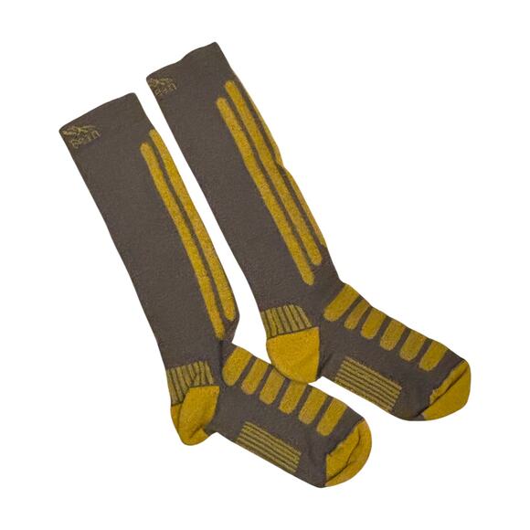 L.L. Bean Ski Socks Gray Yellow Size Small - Picture 3 of 3